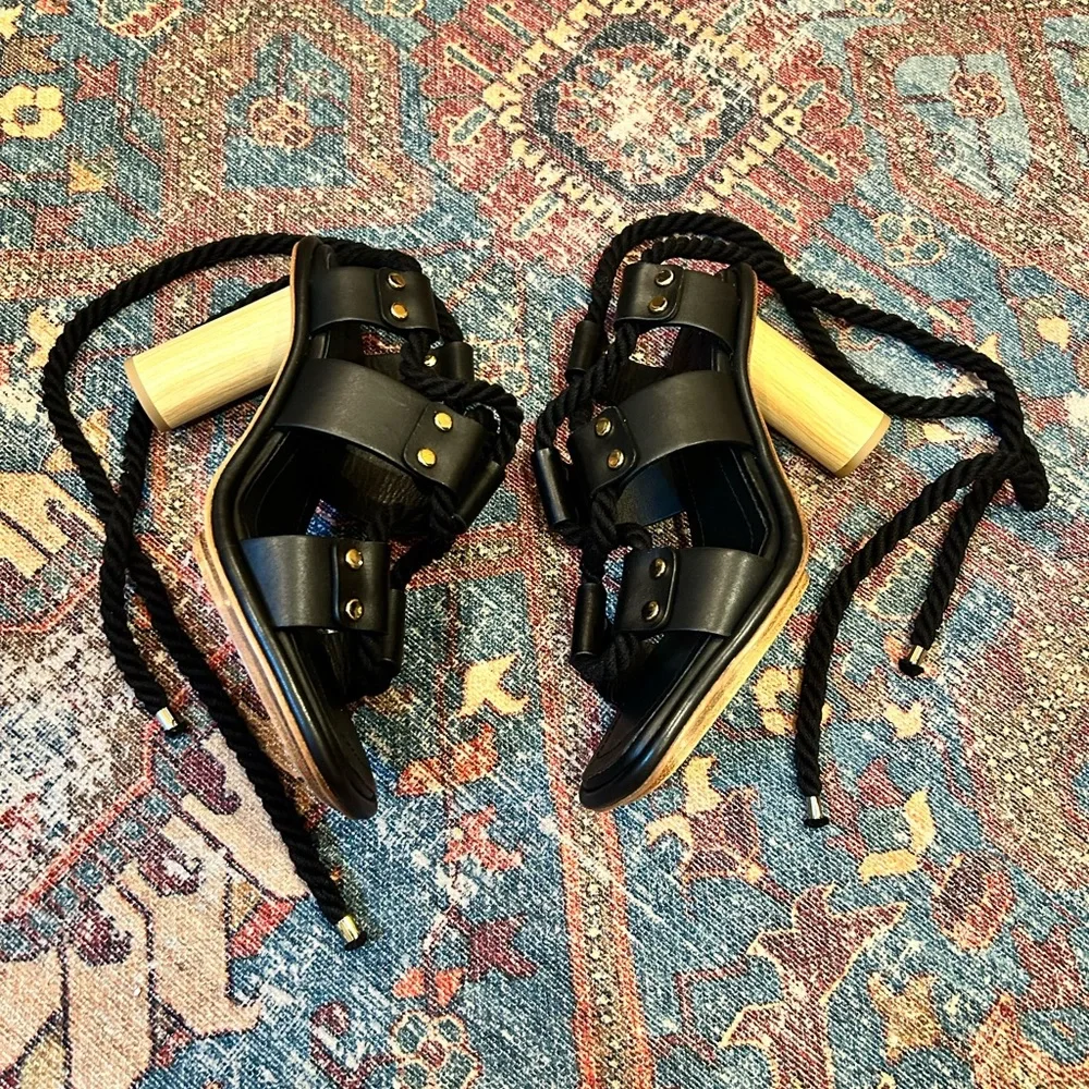 Ulla Johnson Elvie rope braided lace up heels - Picture 4 of 5